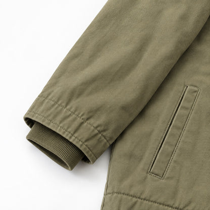 Men's Light Green Cotton Thick Lapel Jacket
