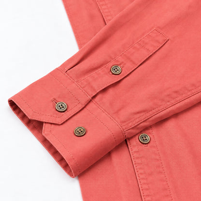 Men's Red Cotton Long-Sleeved Jacket