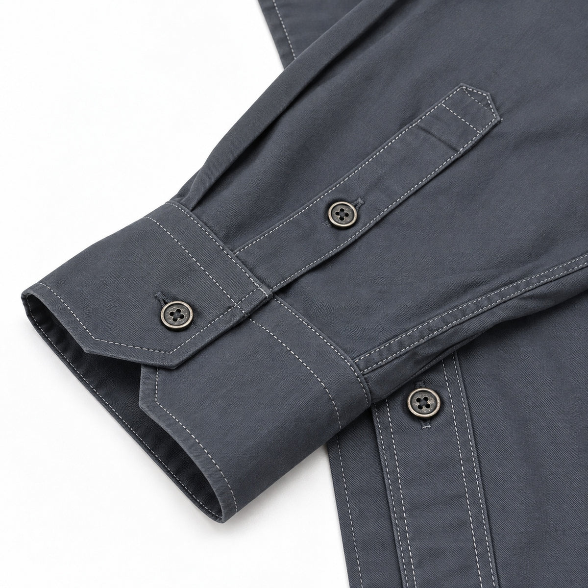 Men's Grey Cotton Long-Sleeved Jacket