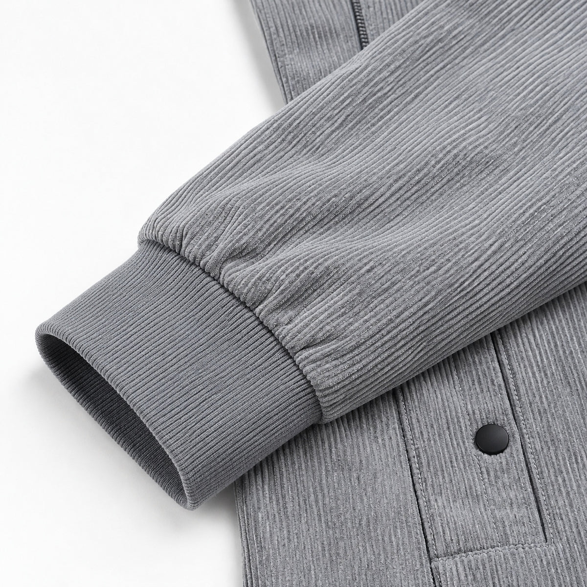 Men's Grey Stand Collar Loose Casual Jacket