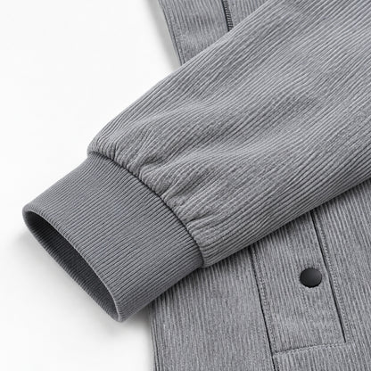Men's Grey Stand Collar Loose Casual Jacket