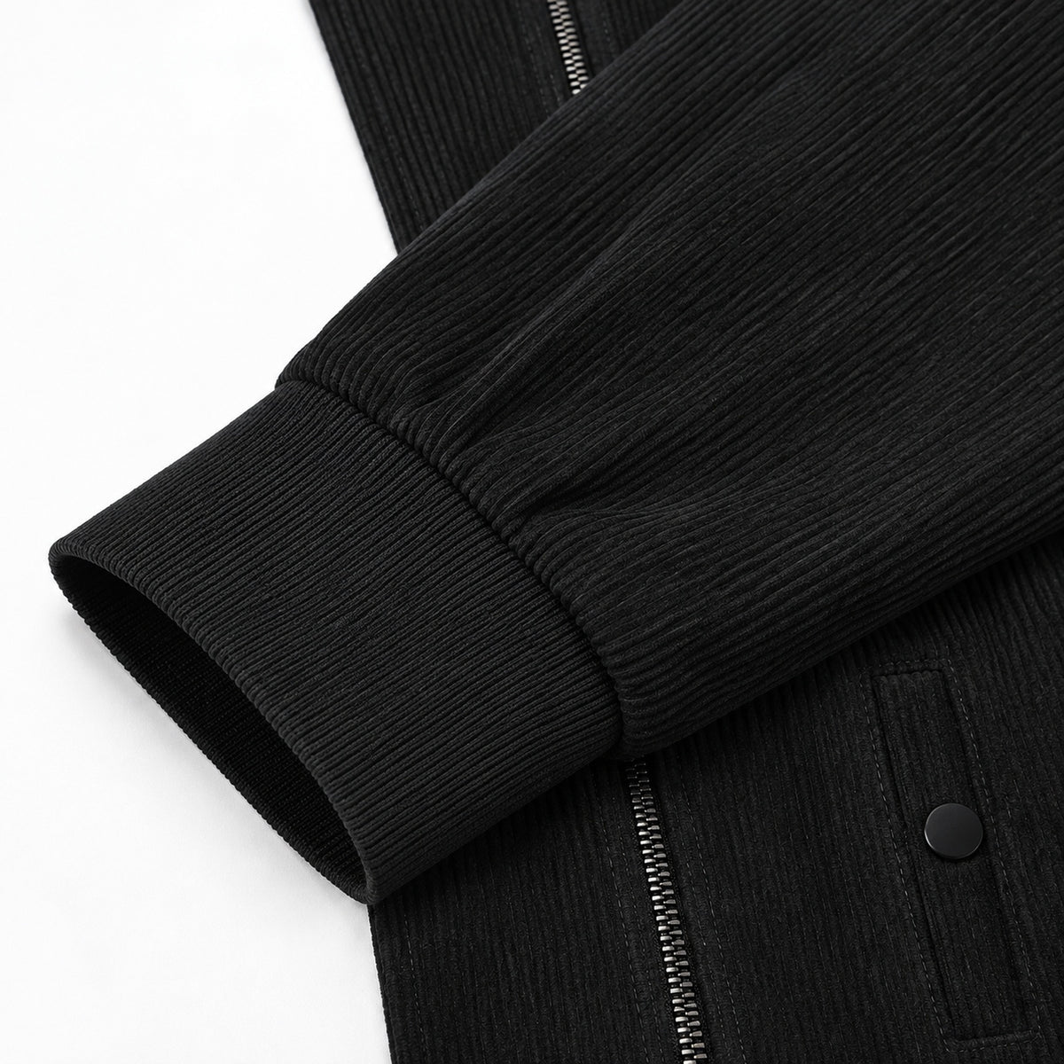 Men's Black Stand Collar Loose Casual Jacket