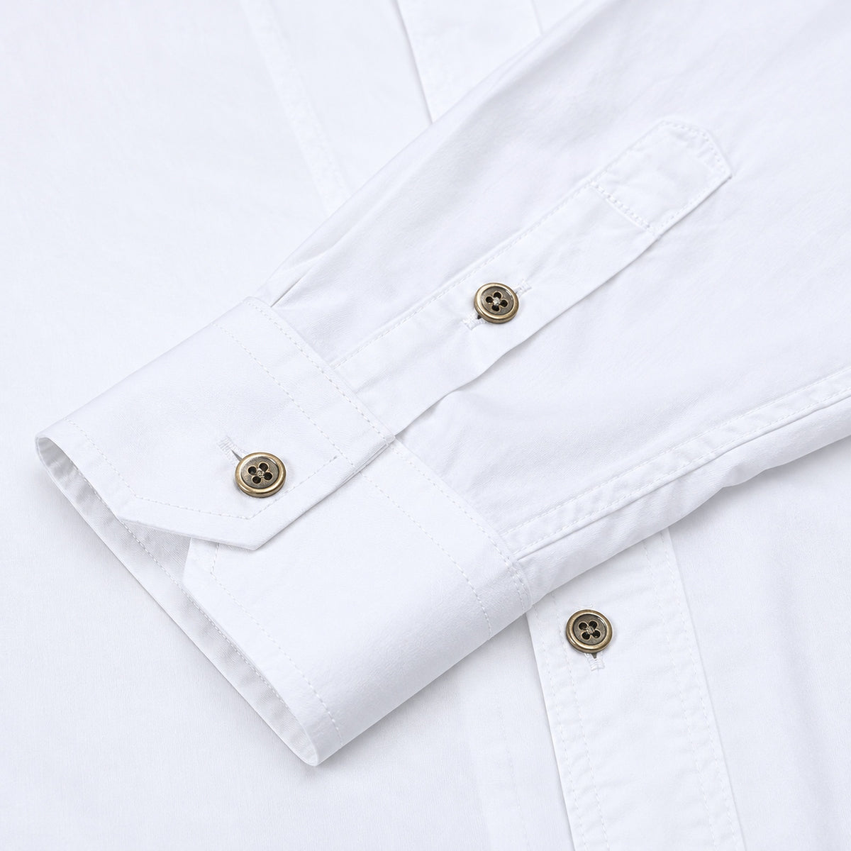 Men's White Cotton Long-Sleeved Jacket