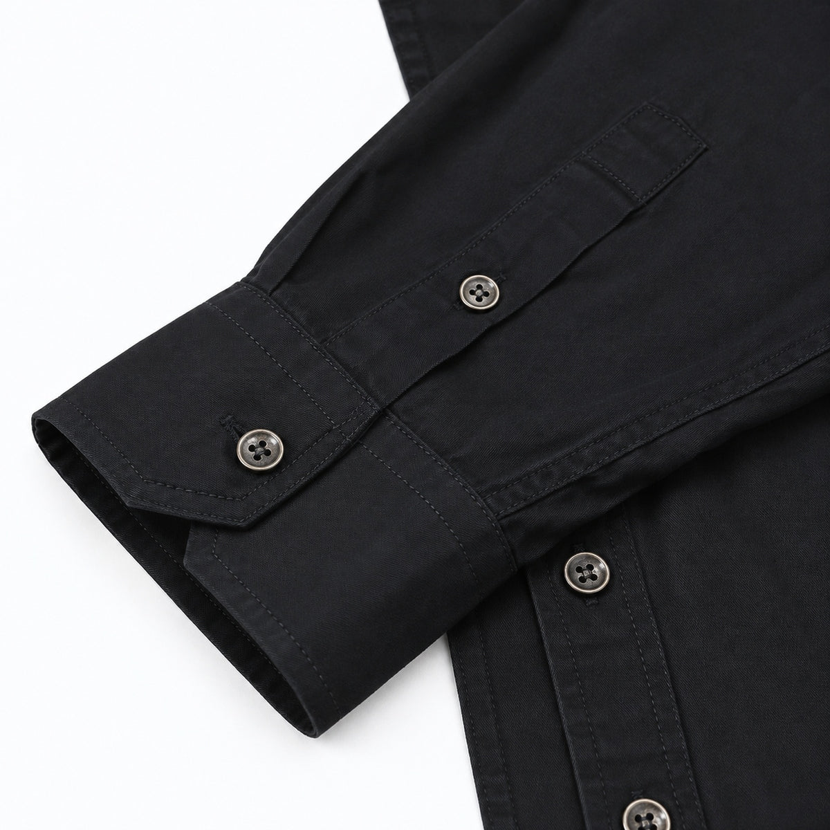 Men's Black Cotton Long-Sleeved Jacket