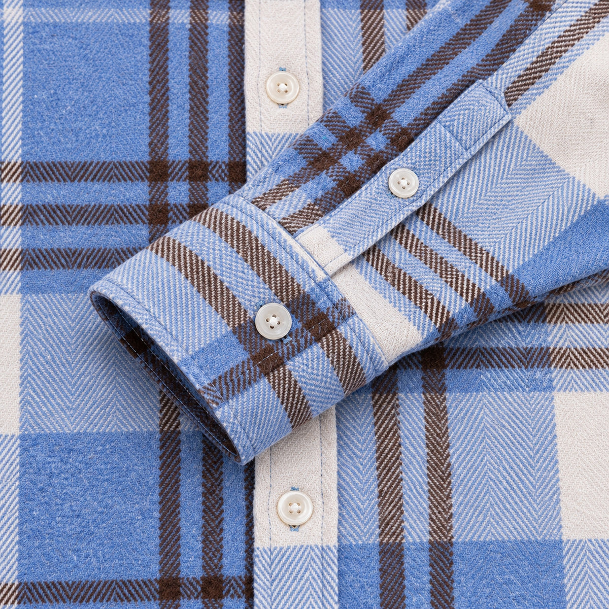 Men's Plus-Size Plaid Shirt, Fleece-Lined, Versatile Casual Fit, Cotton Long Sleeve for Young Men