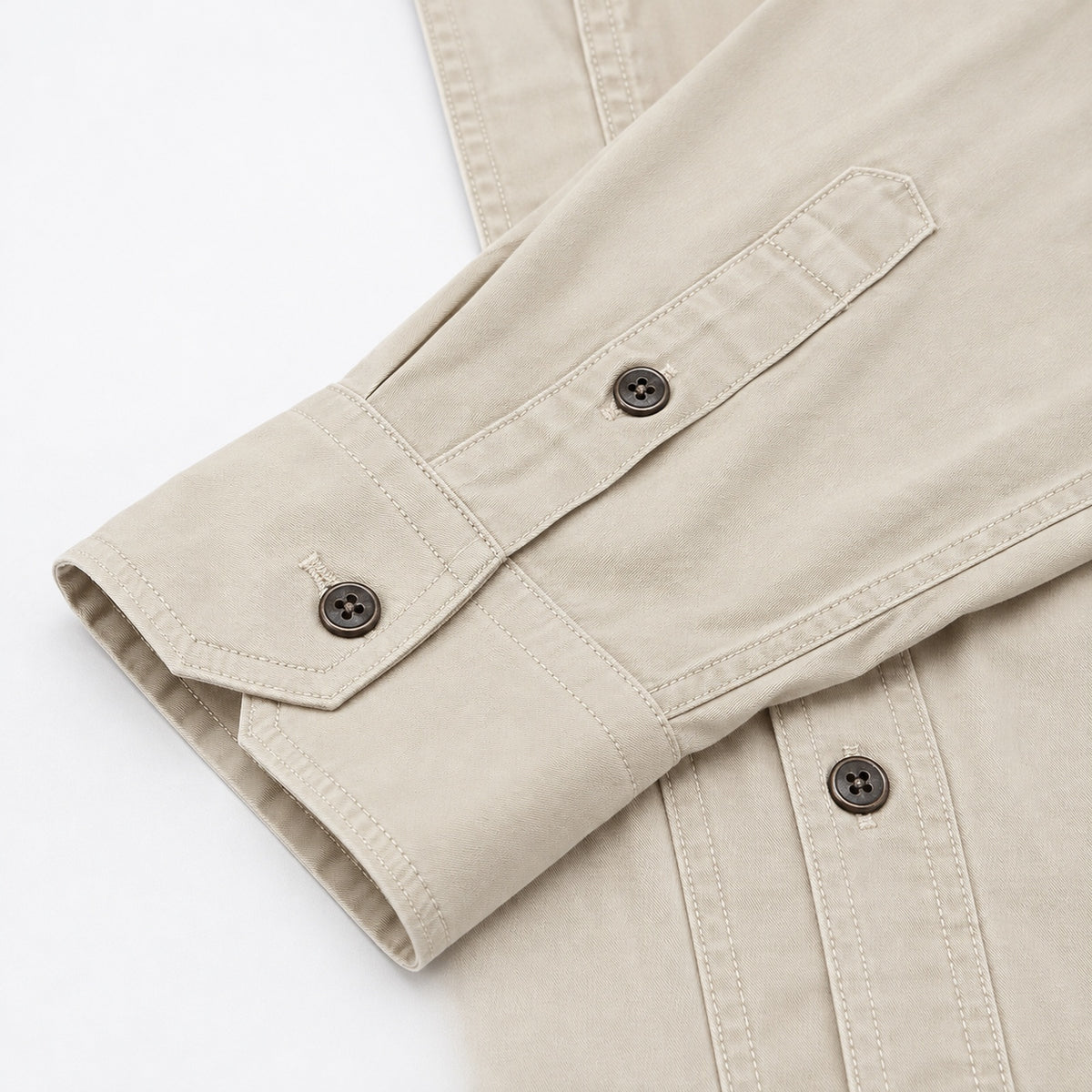 Men's Off White Cotton Long-Sleeved Jacket