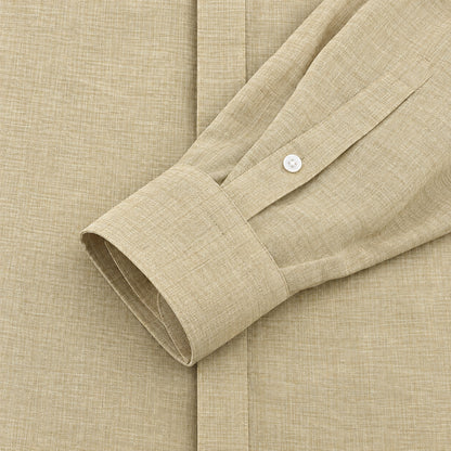 Men's  collar button-down shirt with hidden front opening, cotton-like texture long-sleeved shirt, loose and casual men's clothing wholesale