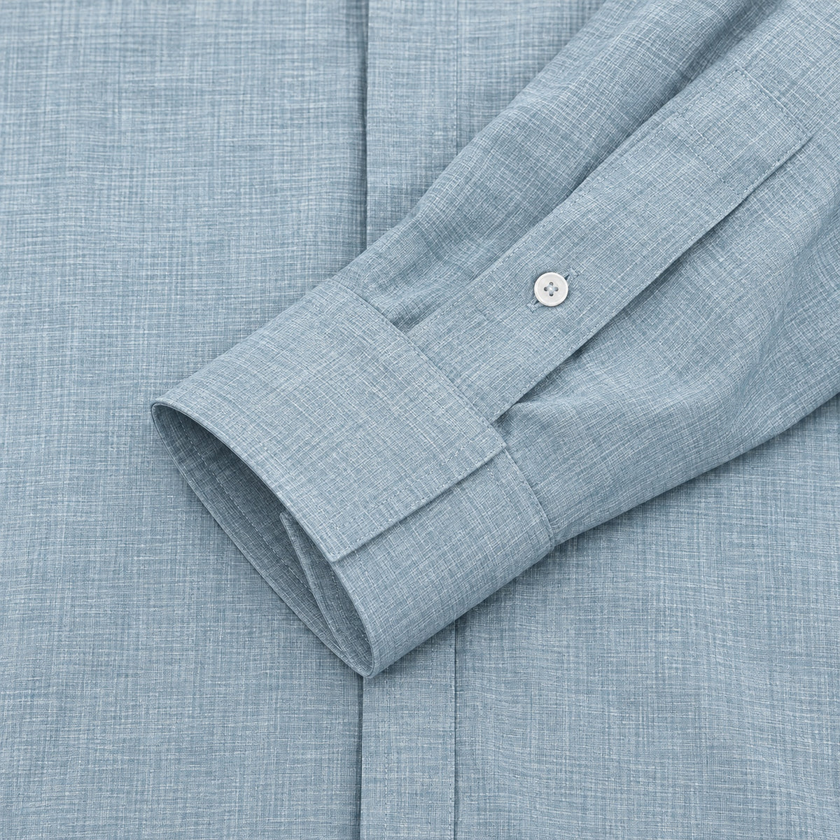 Men's  collar button-down shirt with hidden front opening, cotton-like texture long-sleeved shirt, loose and casual men's clothing wholesale
