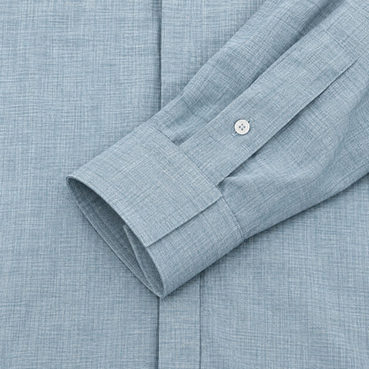 Men's  collar button-down shirt with hidden front opening, cotton-like texture long-sleeved shirt, loose and casual men's clothing wholesale