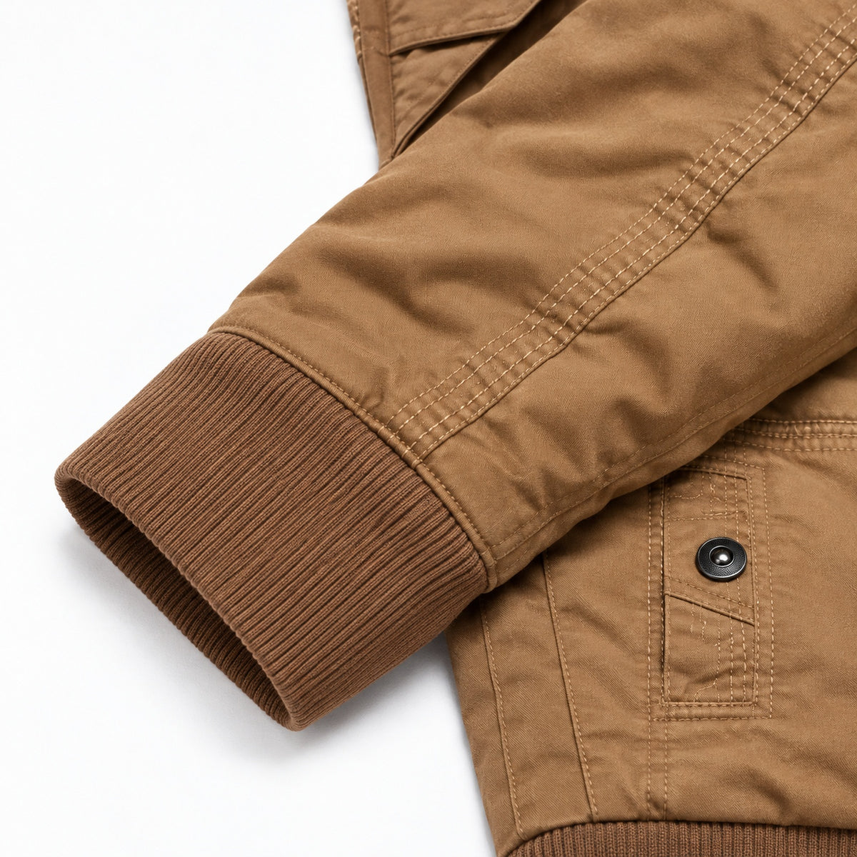 Men’s Khaki fleece-lined  hooded jacket