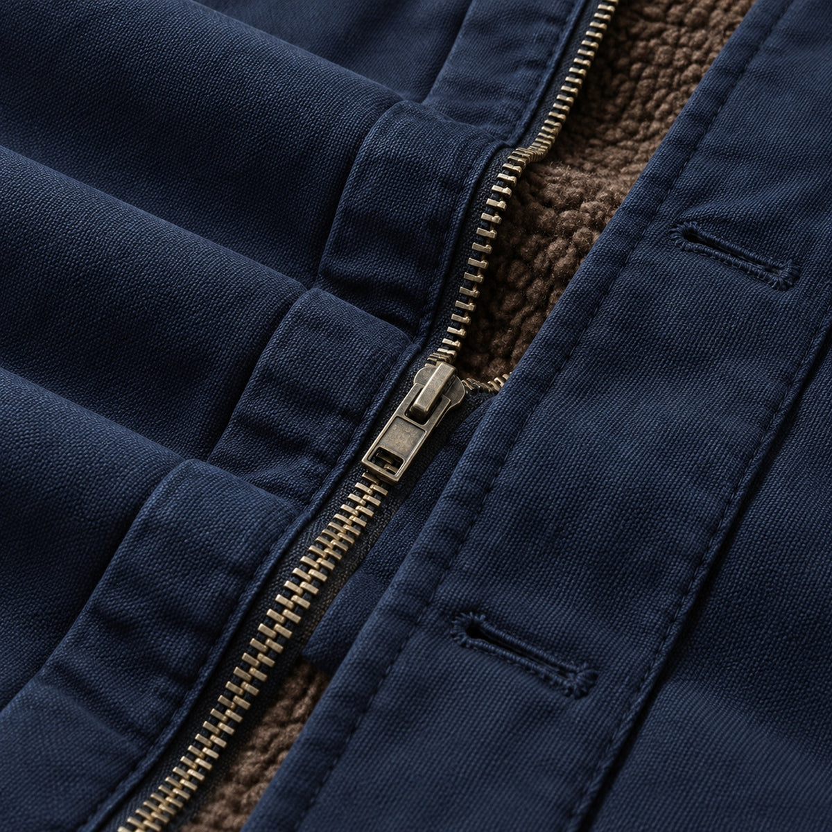 Men's Blue Cotton Thick Lapel Jacket