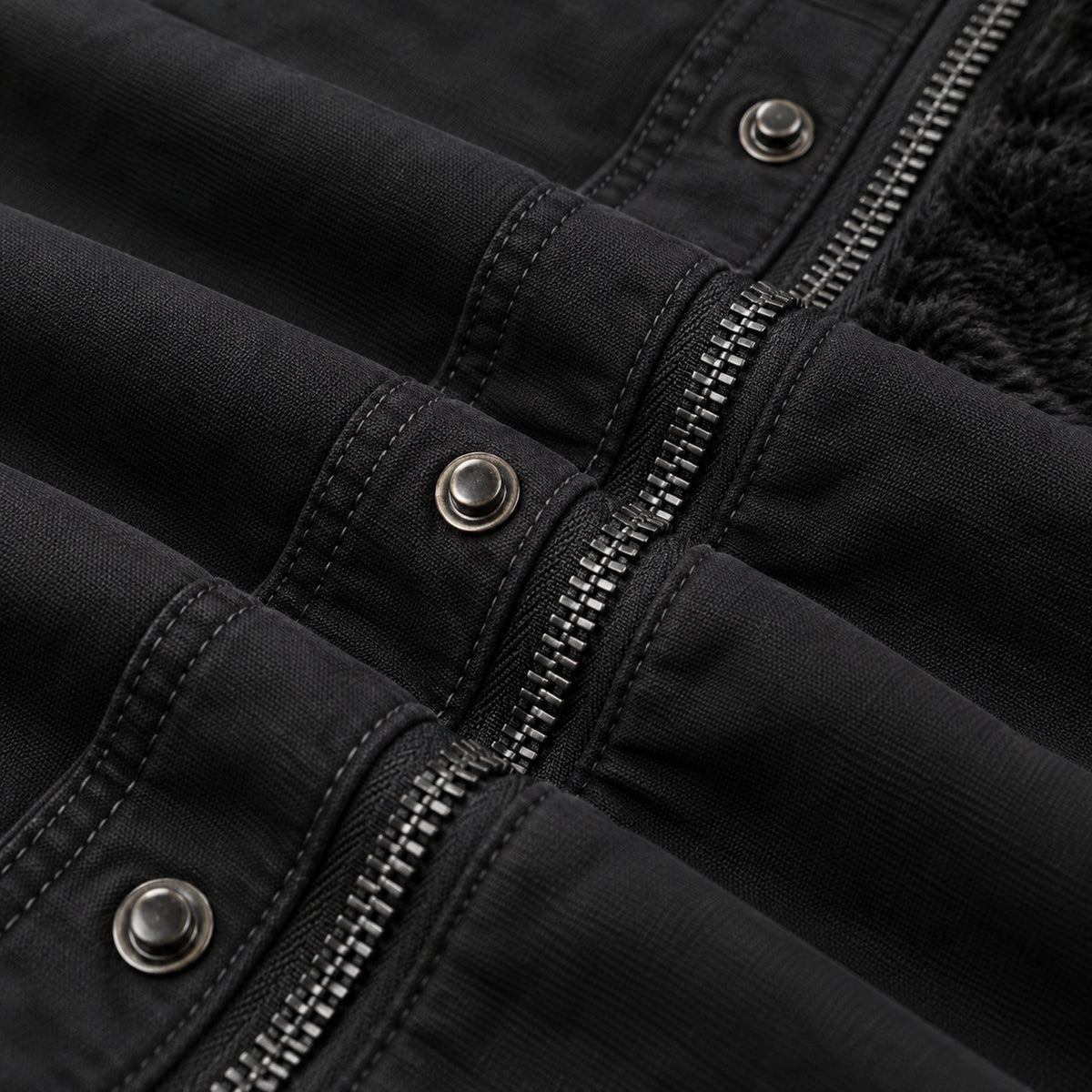 Men’s black fleece-lined  hooded jacket