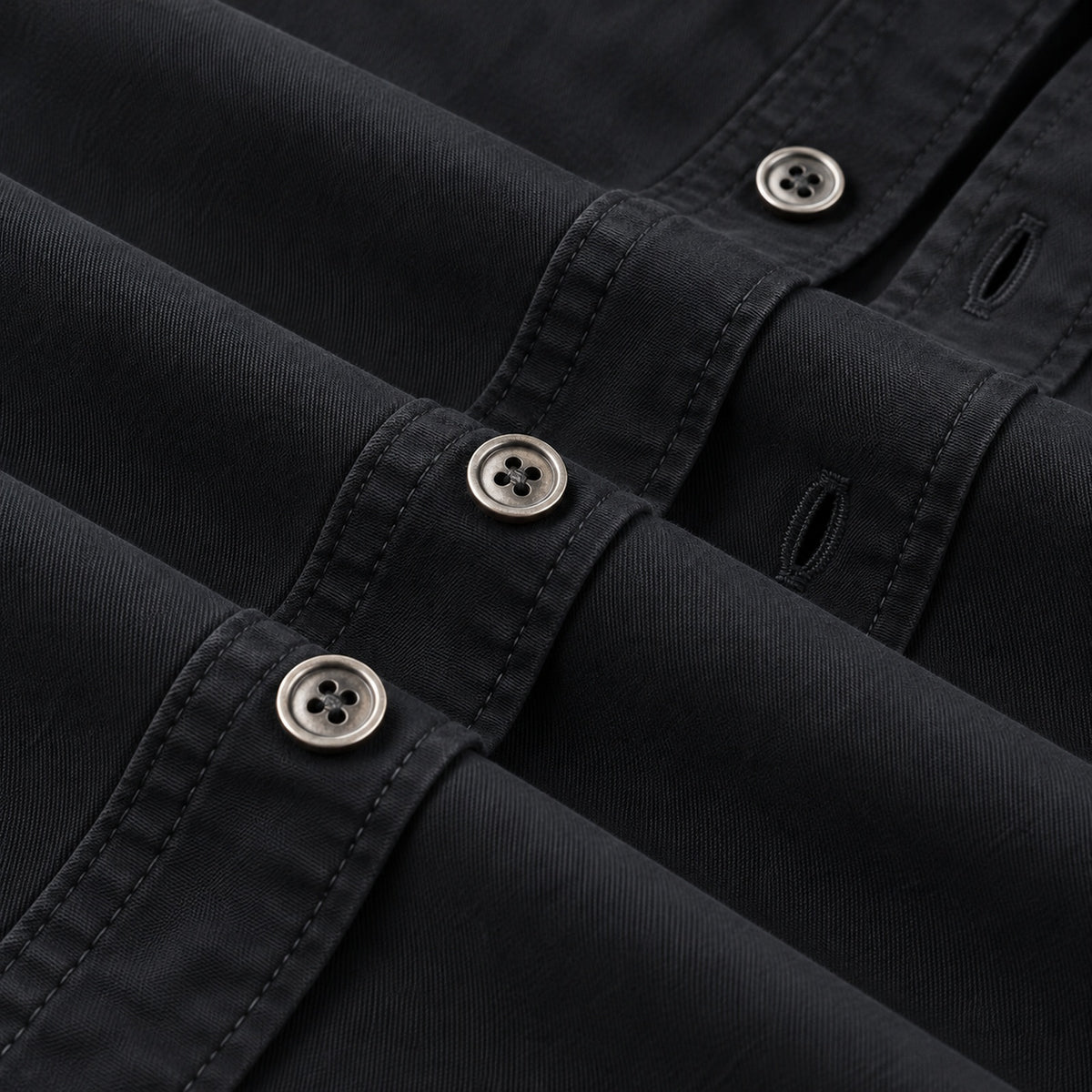 Men's Black Cotton Long-Sleeved Jacket