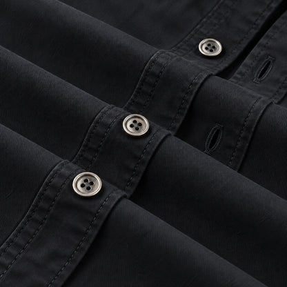 Men's Black Cotton Long-Sleeved Jacket