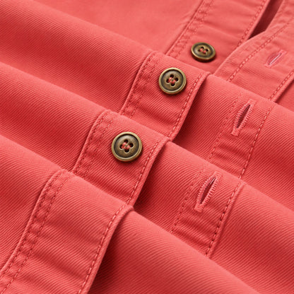 Men's Red Cotton Long-Sleeved Jacket