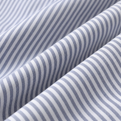 Men's blue and white striped loose casual long-sleeved shirt