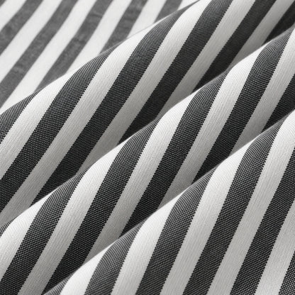Men's black and white striped loose casual long-sleeved shirt