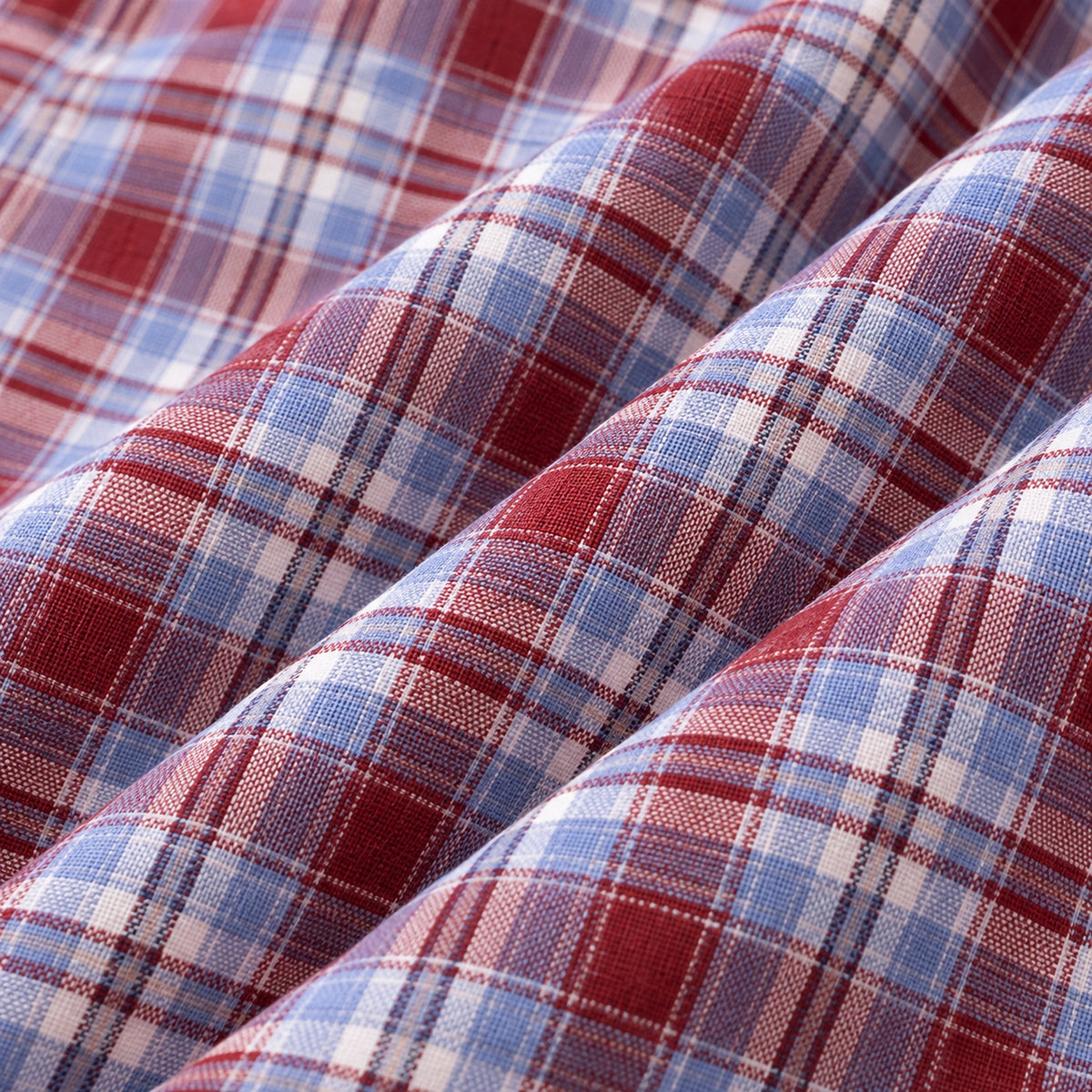 Men's red  plaid loose casual long-sleeved shirt