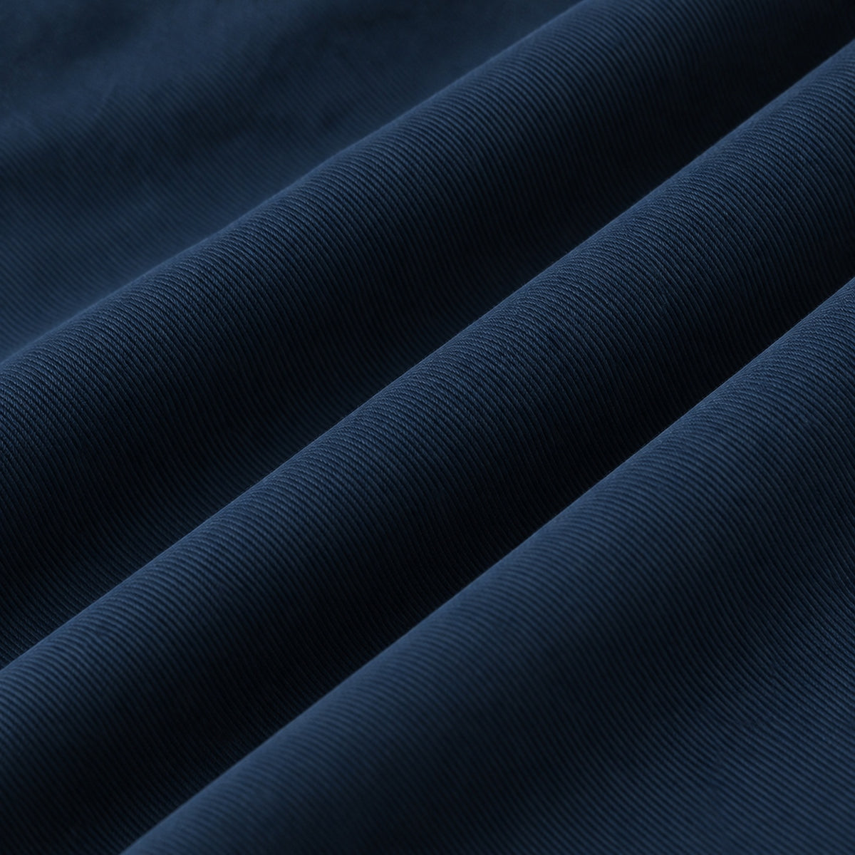 Men's Deep Blue Cotton Long-Sleeved Jacket