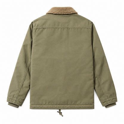 Men's Light Green Cotton Thick Lapel Jacket