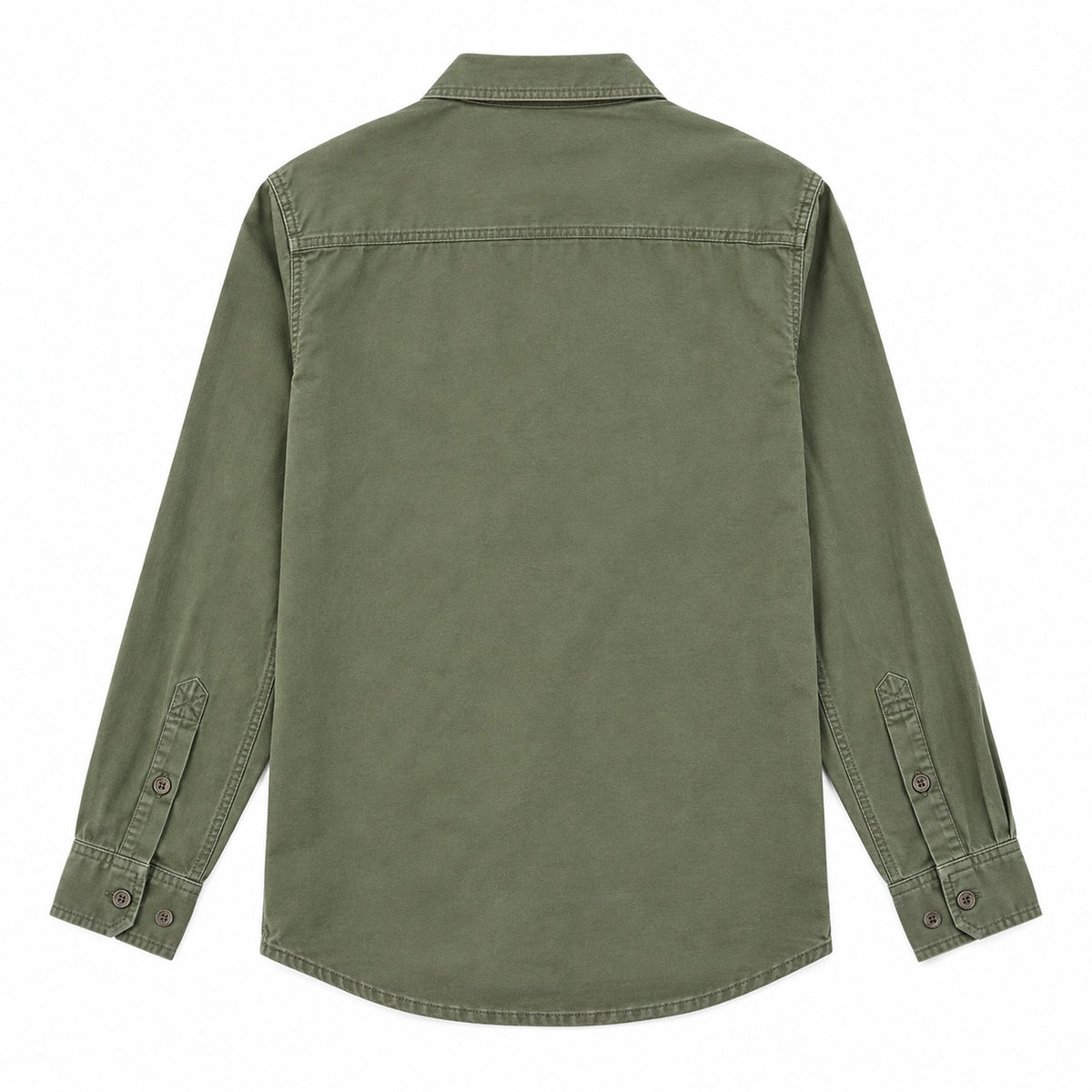 Men's Green Cotton Long-Sleeved Jacket