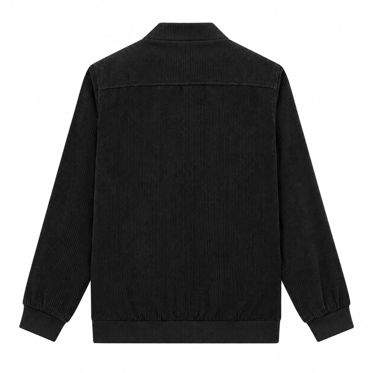 Men's Black Stand Collar Loose Casual Jacket