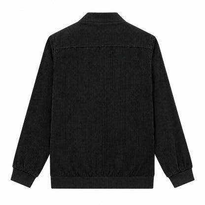 Men's Black Stand Collar Loose Casual Jacket