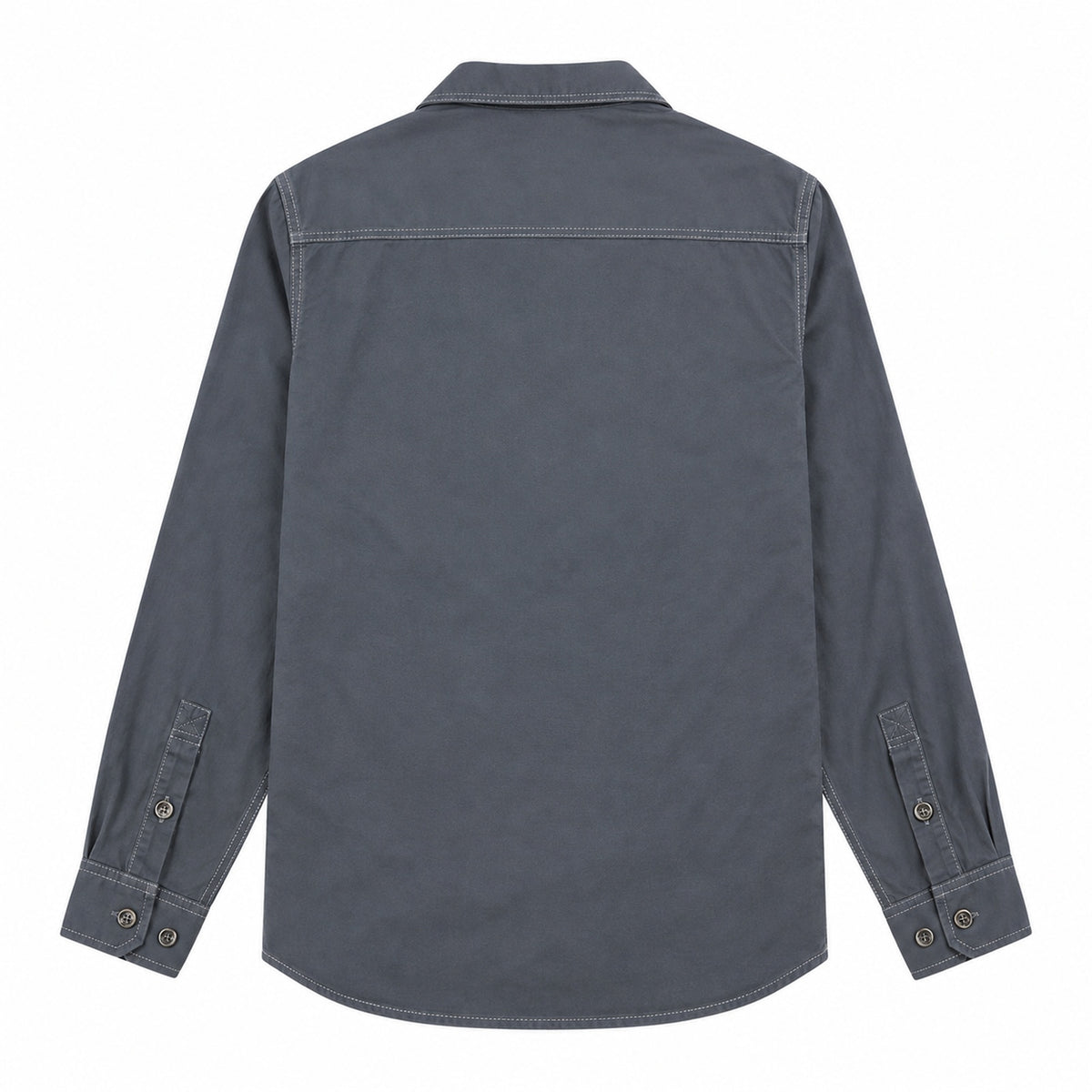 Men's Grey Cotton Long-Sleeved Jacket
