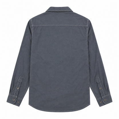 Men's Grey Cotton Long-Sleeved Jacket