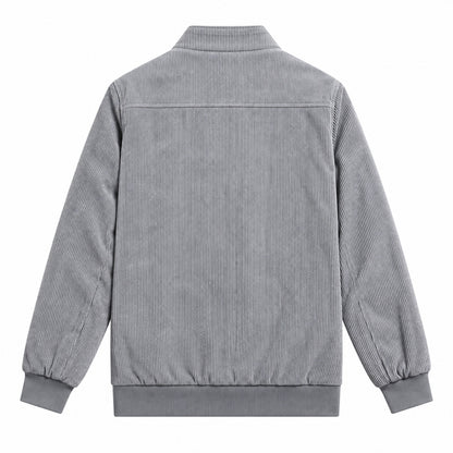 Men's Grey Stand Collar Loose Casual Jacket