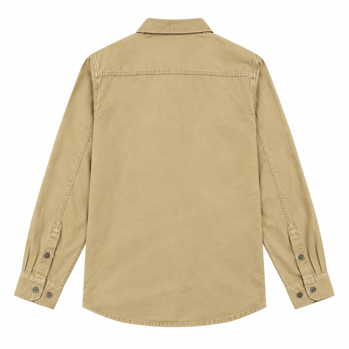 Men's Khaki Cotton Long-Sleeved Jacket