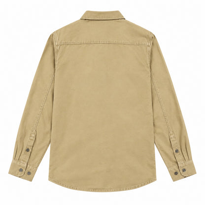Men's Khaki Cotton Long-Sleeved Jacket