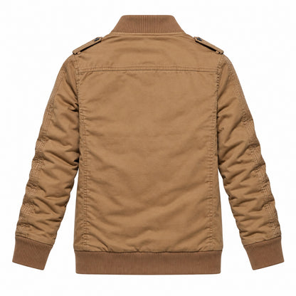 Men’s Khaki fleece-lined  hooded jacket
