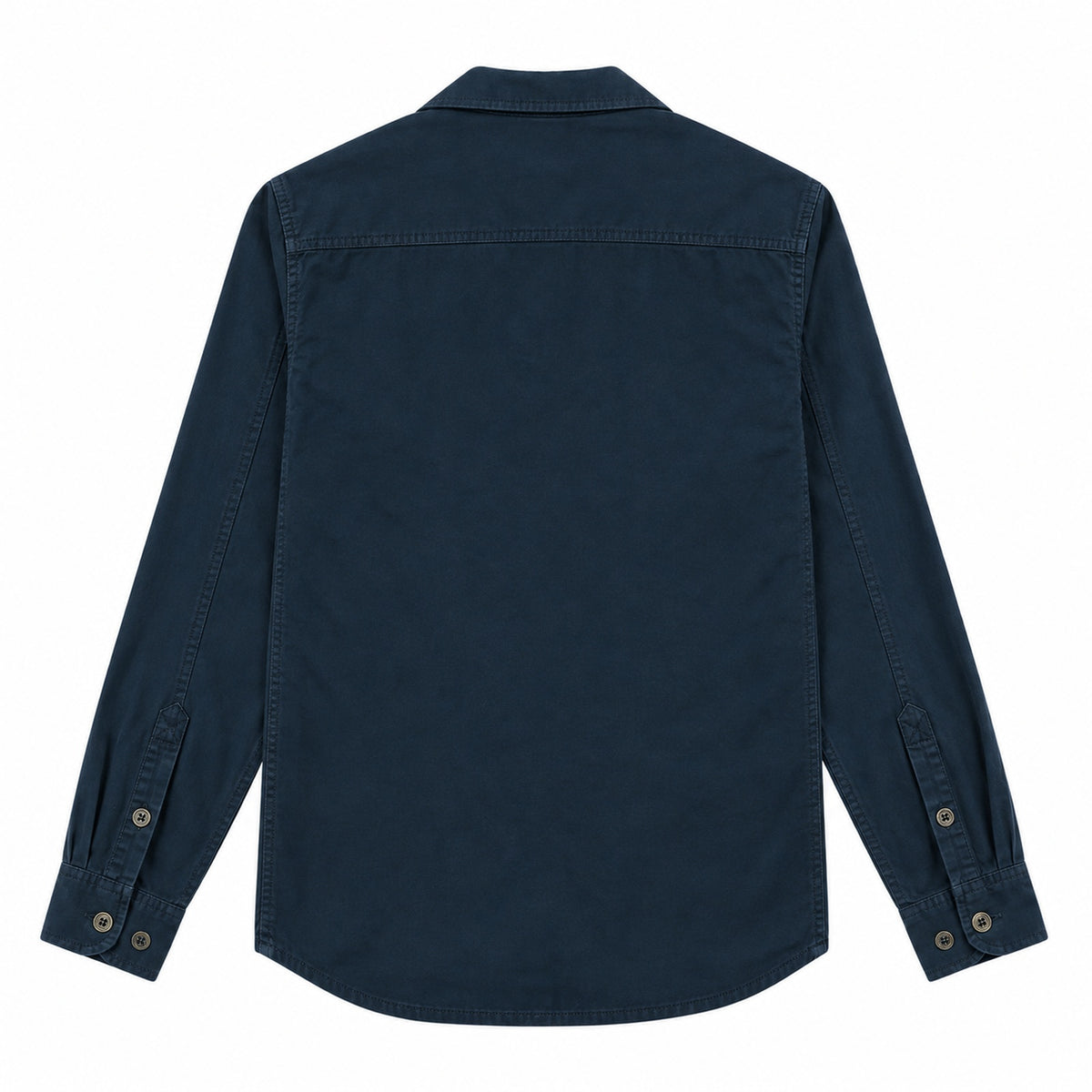 Men's Deep Blue Cotton Long-Sleeved Jacket