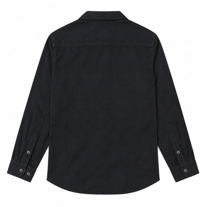 Men's Black Cotton Long-Sleeved Jacket
