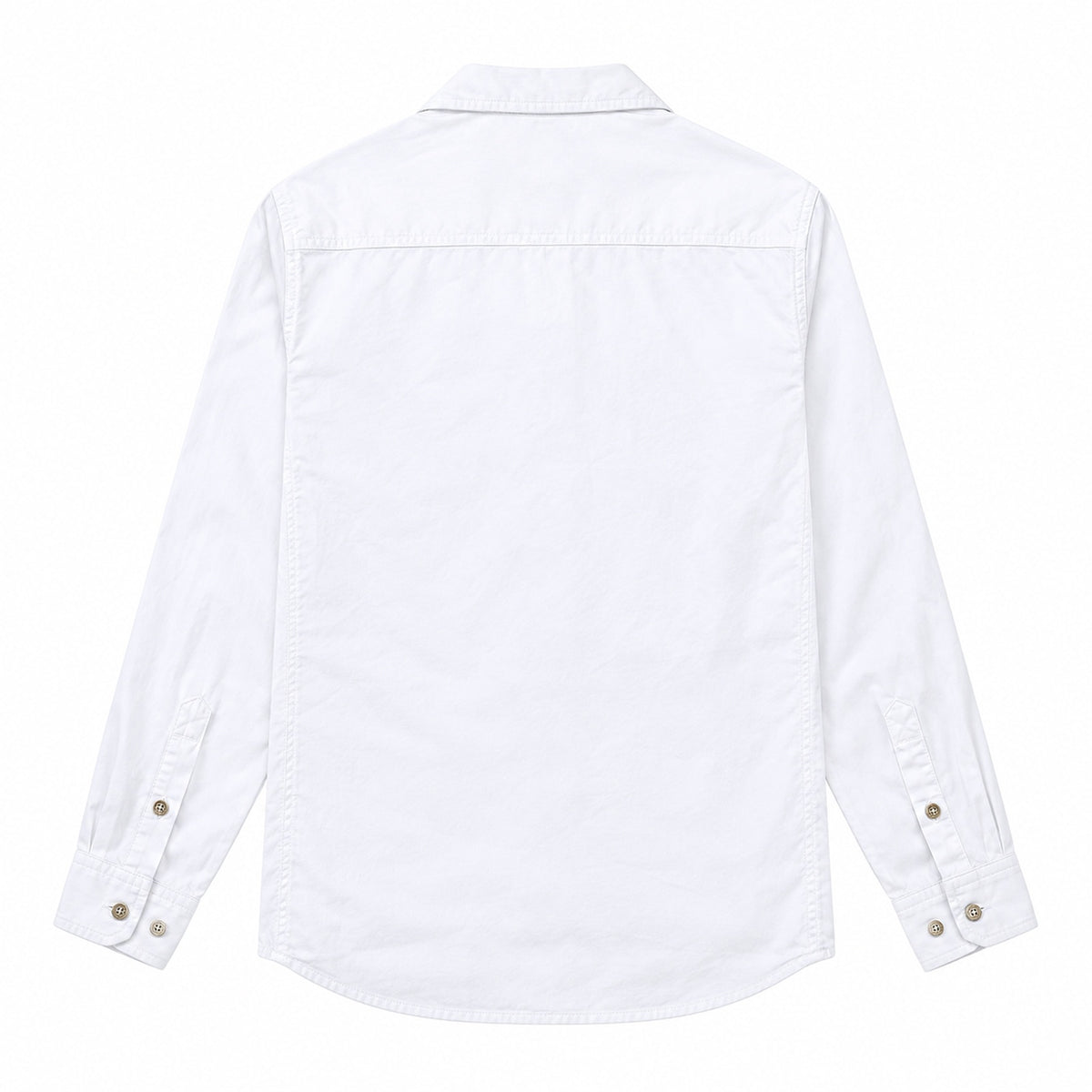 Men's White Cotton Long-Sleeved Jacket