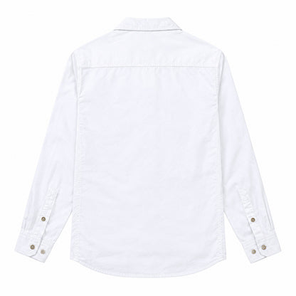 Men's White Cotton Long-Sleeved Jacket