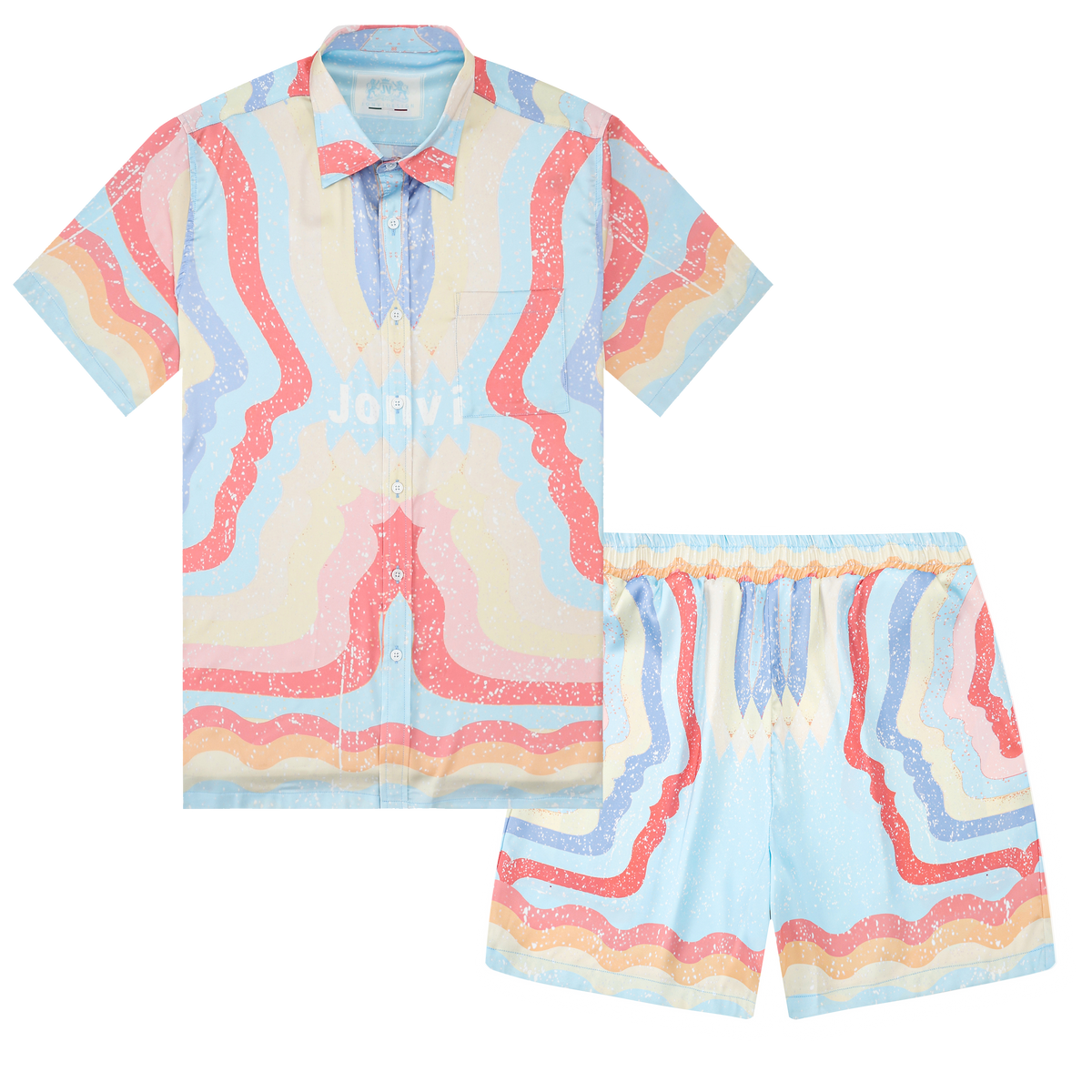 Splash Rainbow Color Short Sleeve Shirt for Men