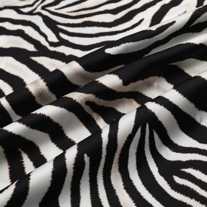 Wild Zebra Pattern Camp Collar Casual Shirt for Men Jonvidesign
