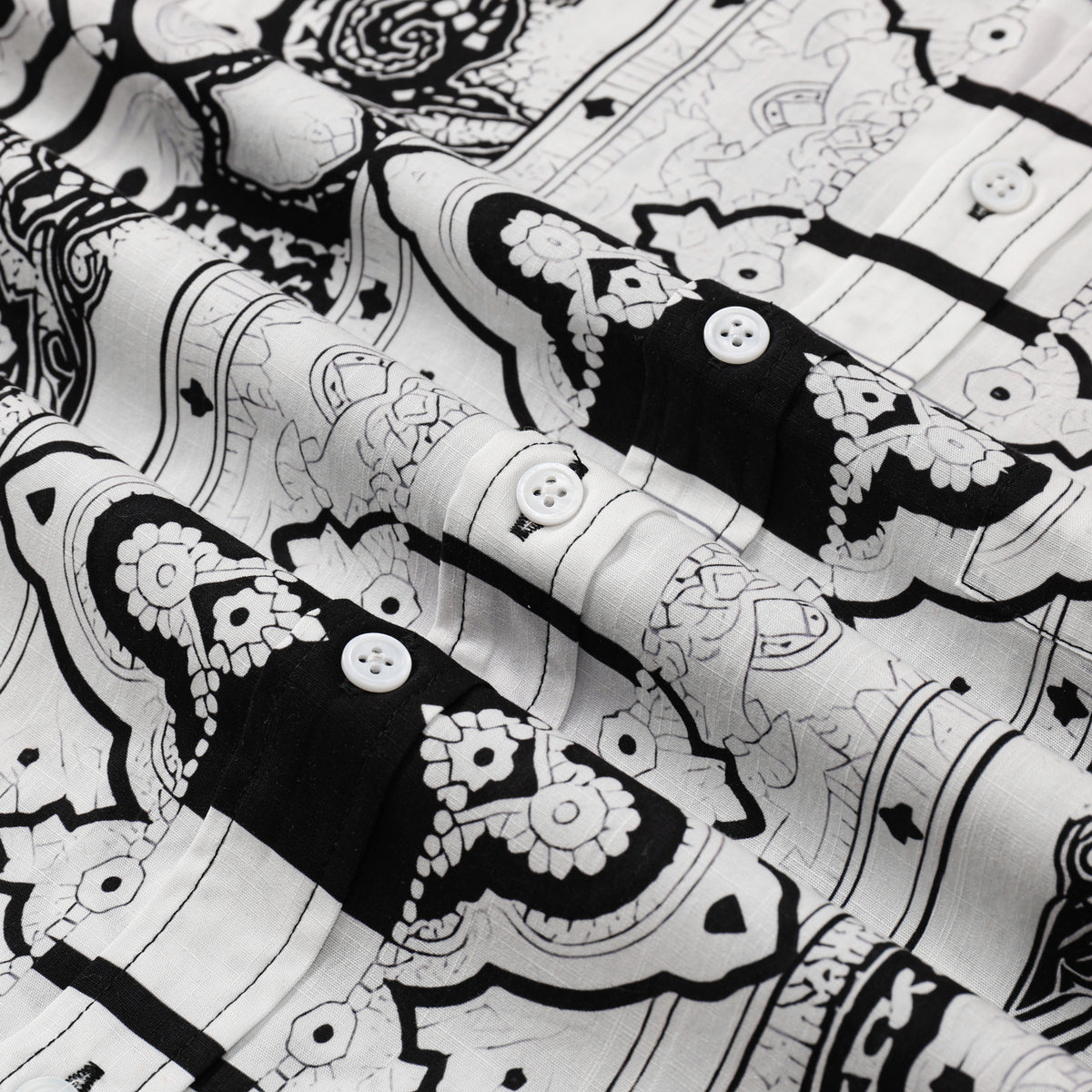 Beach Flower Pattern Button Short Sleeve Shirt