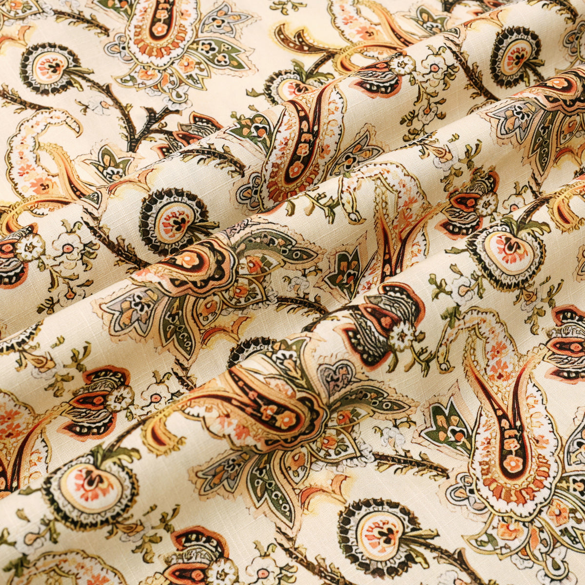 Floral Paisley Pattern Button Short Sleeve Shirt