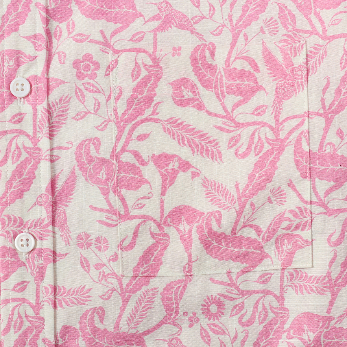 Pink Paisley Pattern Button Short Sleeve Shirt