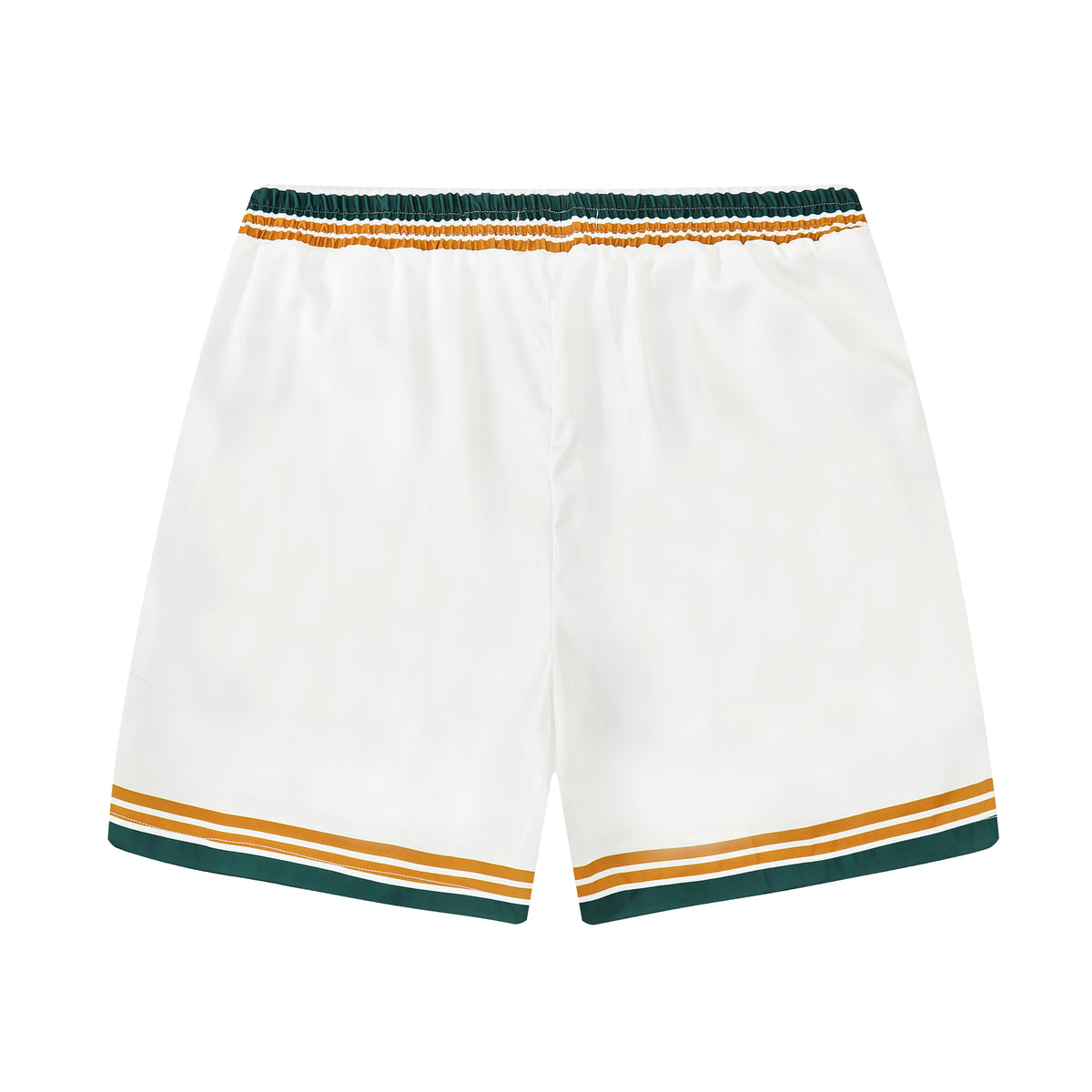 Stripe Pattern Tennis Court Print Waistband Shorts