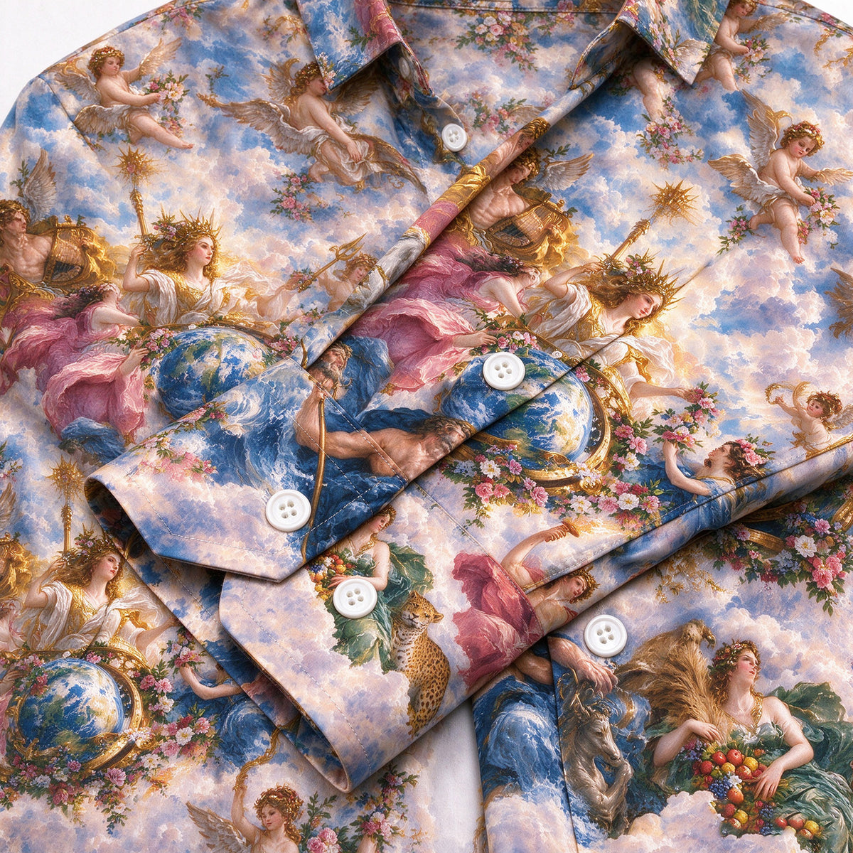 Vintage Classical Gods Cherub Baroque Art  Long Sleeve Shirt