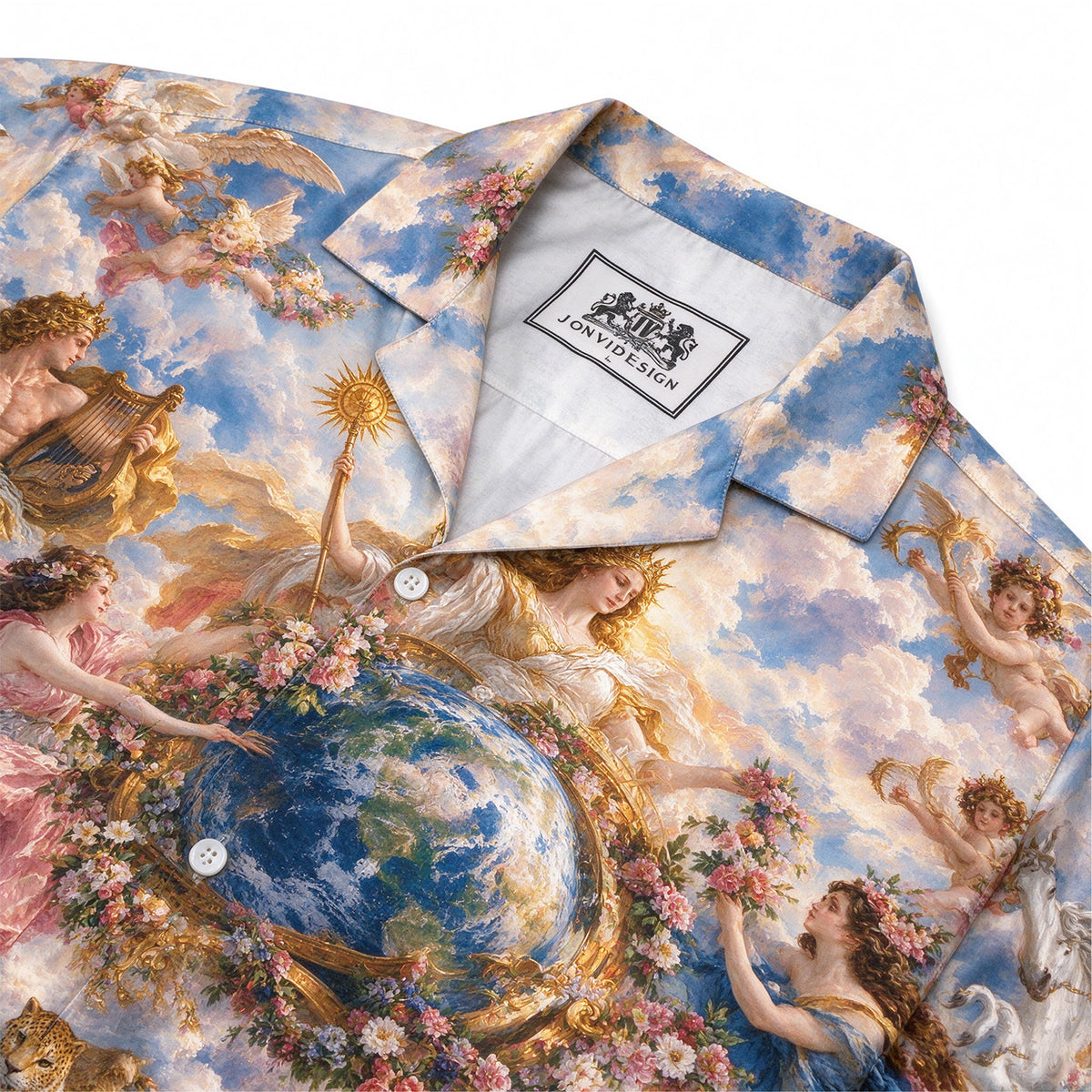Vintage Classical Gods Cherub Baroque Art  Long Sleeve Shirt