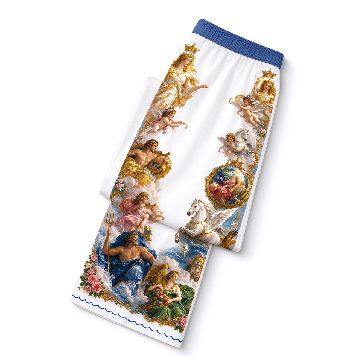 Vintage Classical Gods Cherub Baroque Art Wide pants