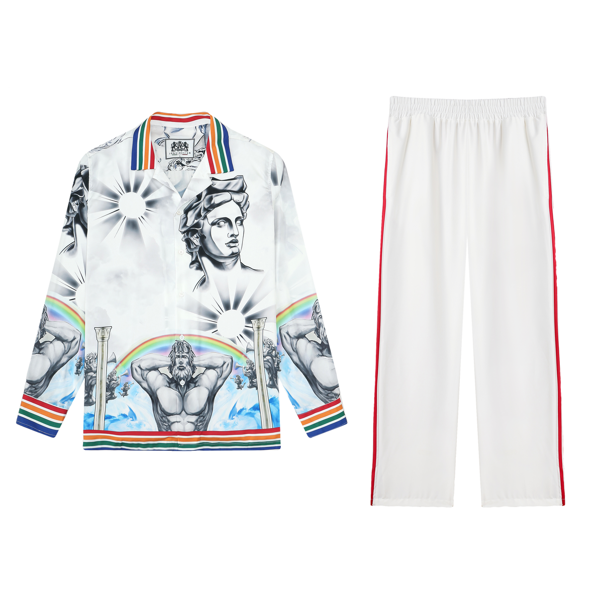 Greek Statue Casual Trousers With Elastic Waistband