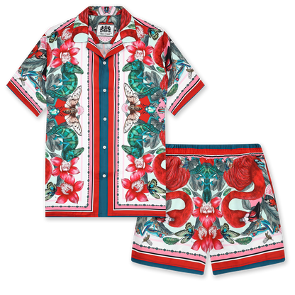 Animal Flamingo Pattern Camp Collar Casual Shirt Jonvidesign