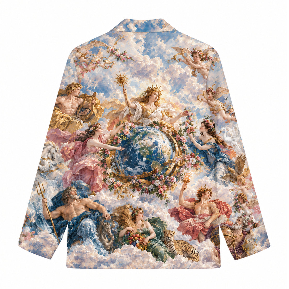 Vintage Classical Gods Cherub Baroque Art  Long Sleeve Shirt