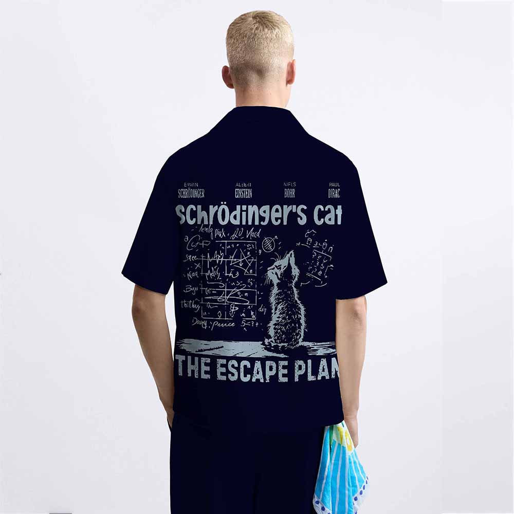 Schrodinger's Cat The Escape Plan Camp Collar Short-Sleeved Shirt